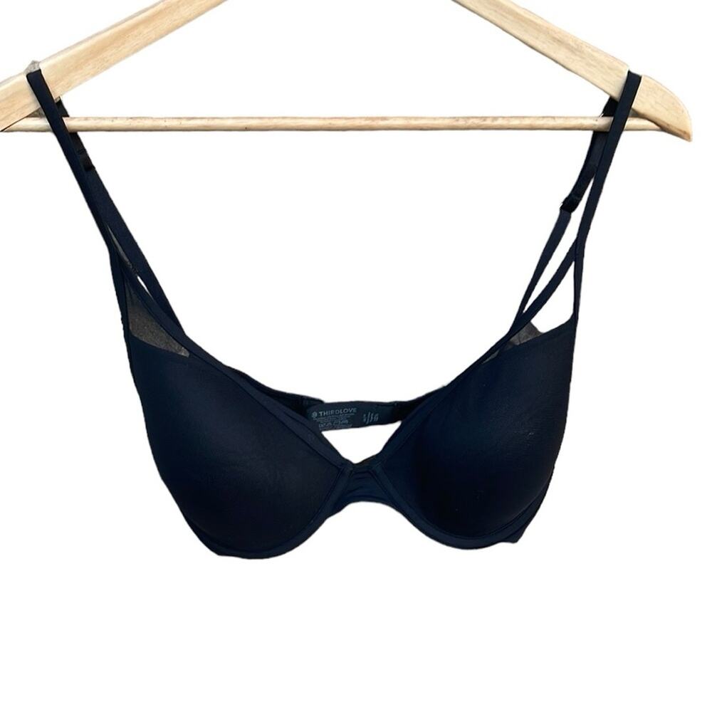 Thirdlove black classic contour plunge underwire bra size 32D 1/2